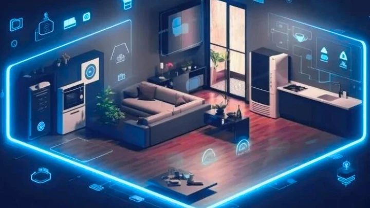 تحكم كامل بلمسة زر – إدارة الأجهزة الذكية بسهولة رجل يستخدم تطبيق الهاتف للتحكم في أجهزة سمارت هوم الذكية عن بعد